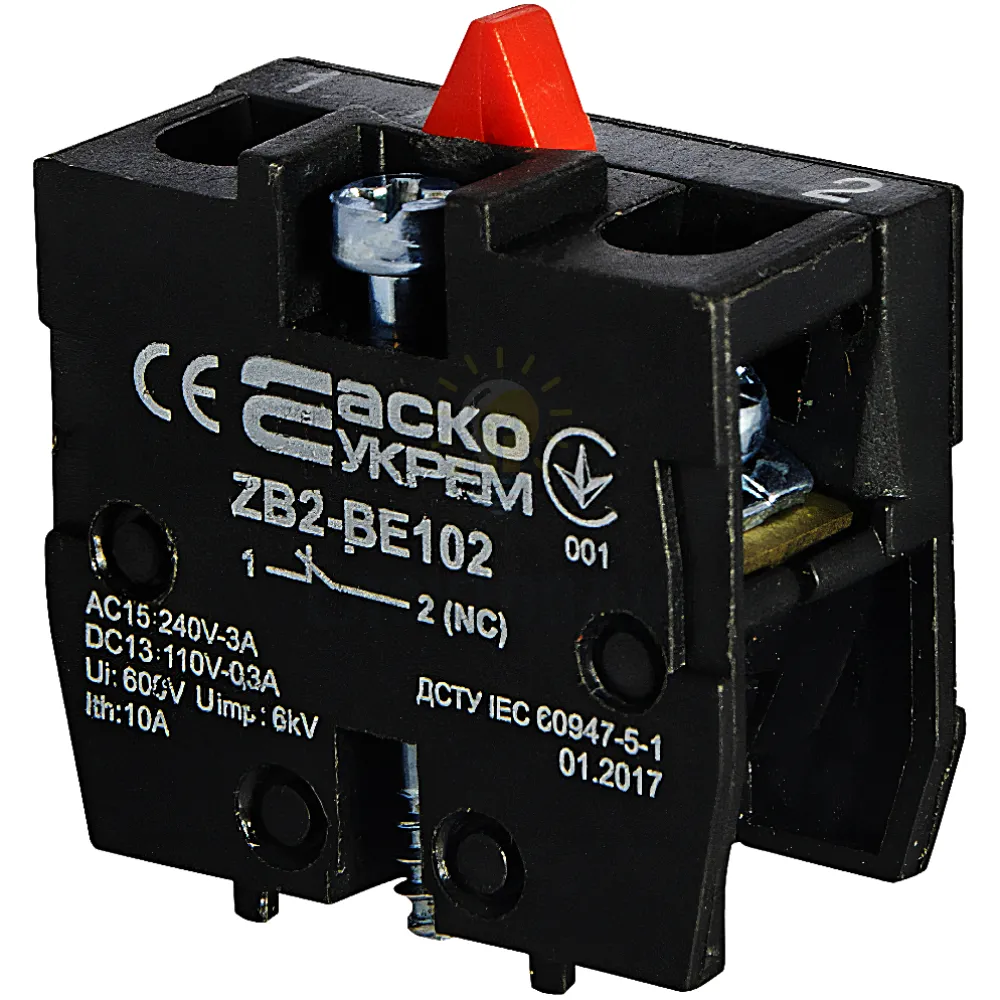 Блок контакт АСКО для кнопок ZB2-BE102 N/C A0140010028 