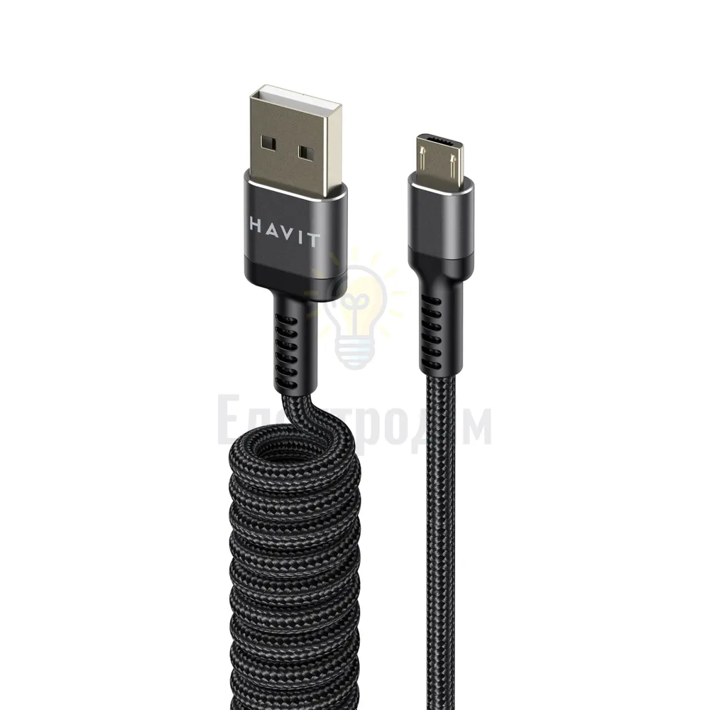 Кабель USB MicroUSB Havit HV-CB6250 2,4A 1,5м чорний HV-CB6250 