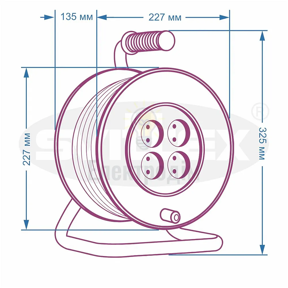 Подовжувач на котушці 30м (2х1,5) Svittex SV-005-0  - фото 1