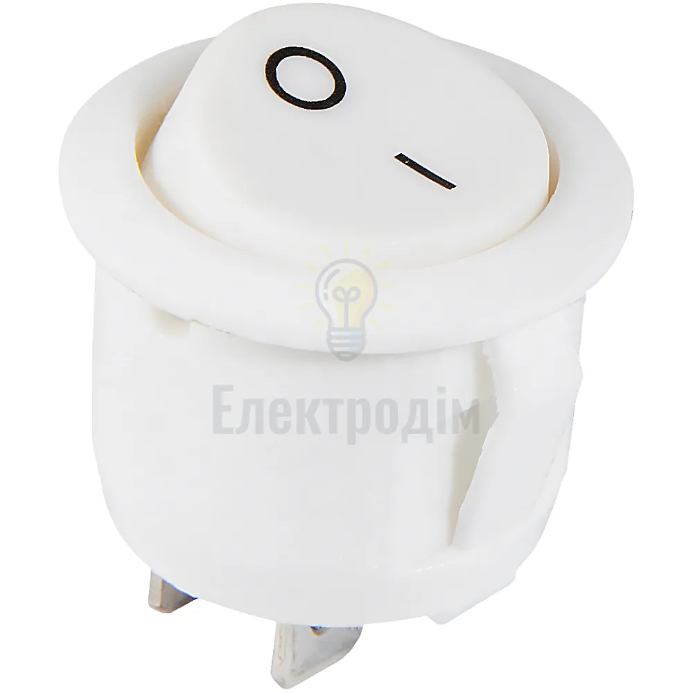 Перемикач KCD1-5-101 WH/WH  1 клав. круглий білий  АСКО A0140040068 