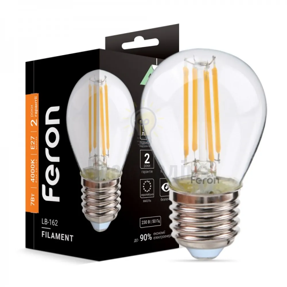 Світлодіодна лампа Filament LB-162  G45 230V 7W 700Lm  E27  4000K 40089 