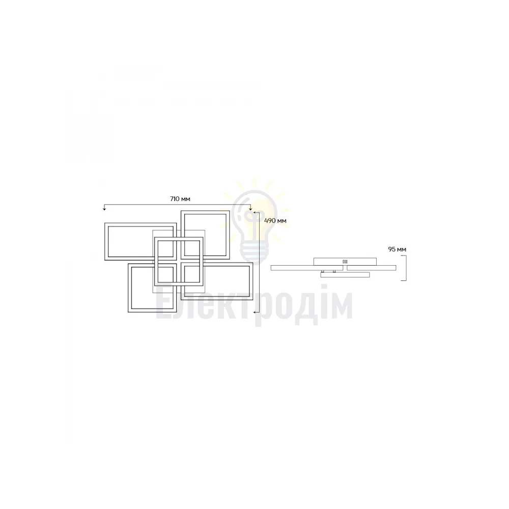 AL6495-1ARD 95W 6050Lm 3000K-6000K 710*490*95mm білий URBAN W 80437  - фото 1
