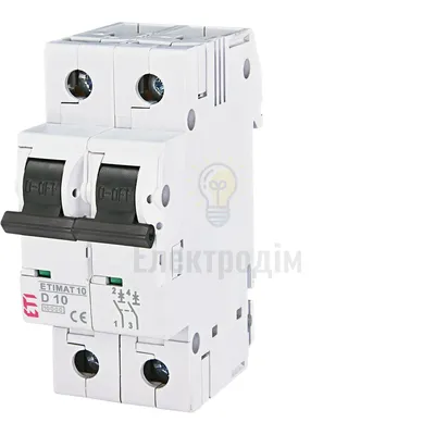 Авт. вимикач ETIMAT 10  2p D 10А (10 kA) 2153714 — купити в Електродім