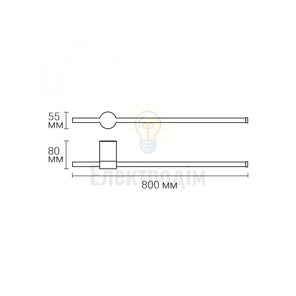 AL8150ARD 230V 9W, білий 360LM 4000К 800*80*55mm IP20 80642  - фото 2
