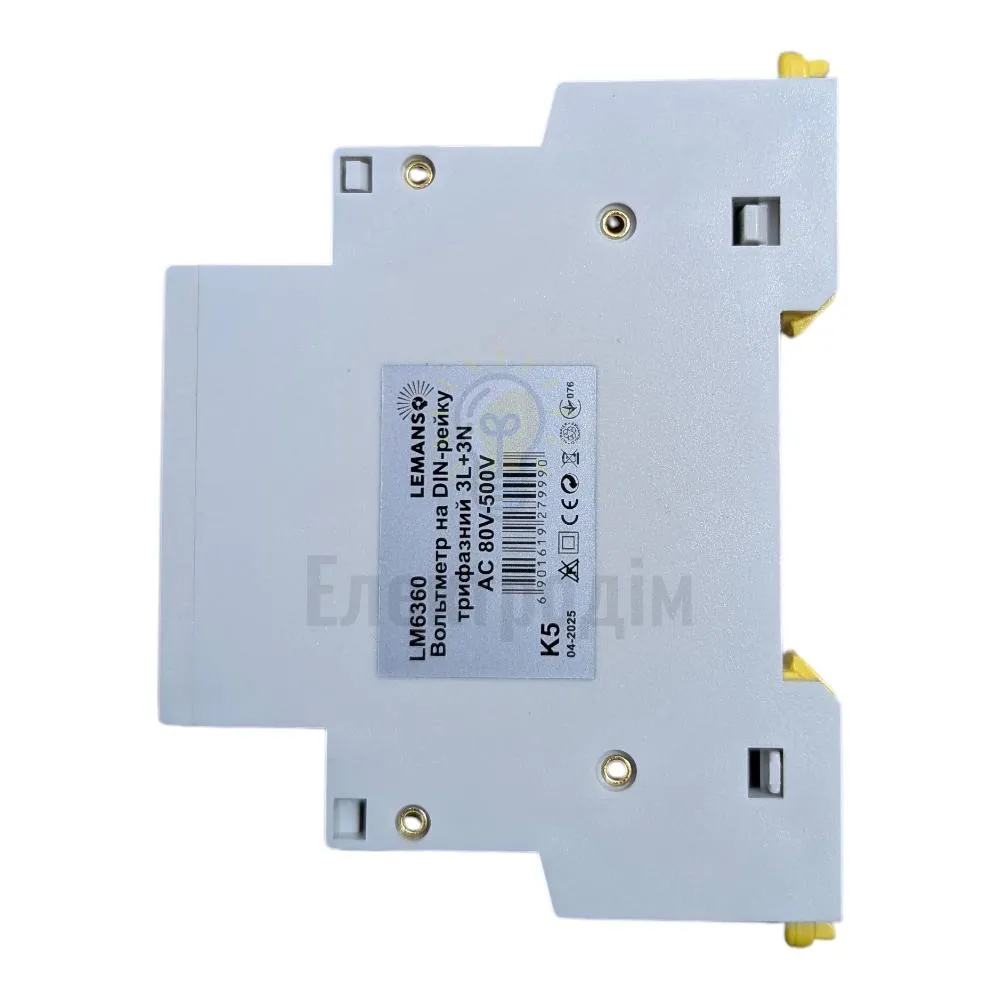 Сигнальна арматура Вольтметр Lemanso на DIN-рейку трифазний 3L+3N AC 80V-500V LM6360  - фото 2
