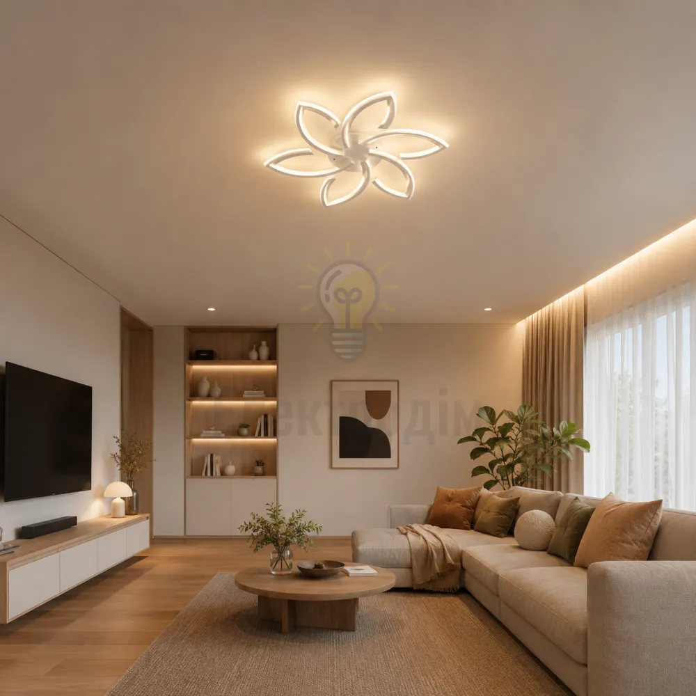 LED світильник VELMAX V-CL-LILY-6Wh, max 76W, 3000K-6500K, пульт, блок живлення, білий, 230V 23-43-26  - фото 4