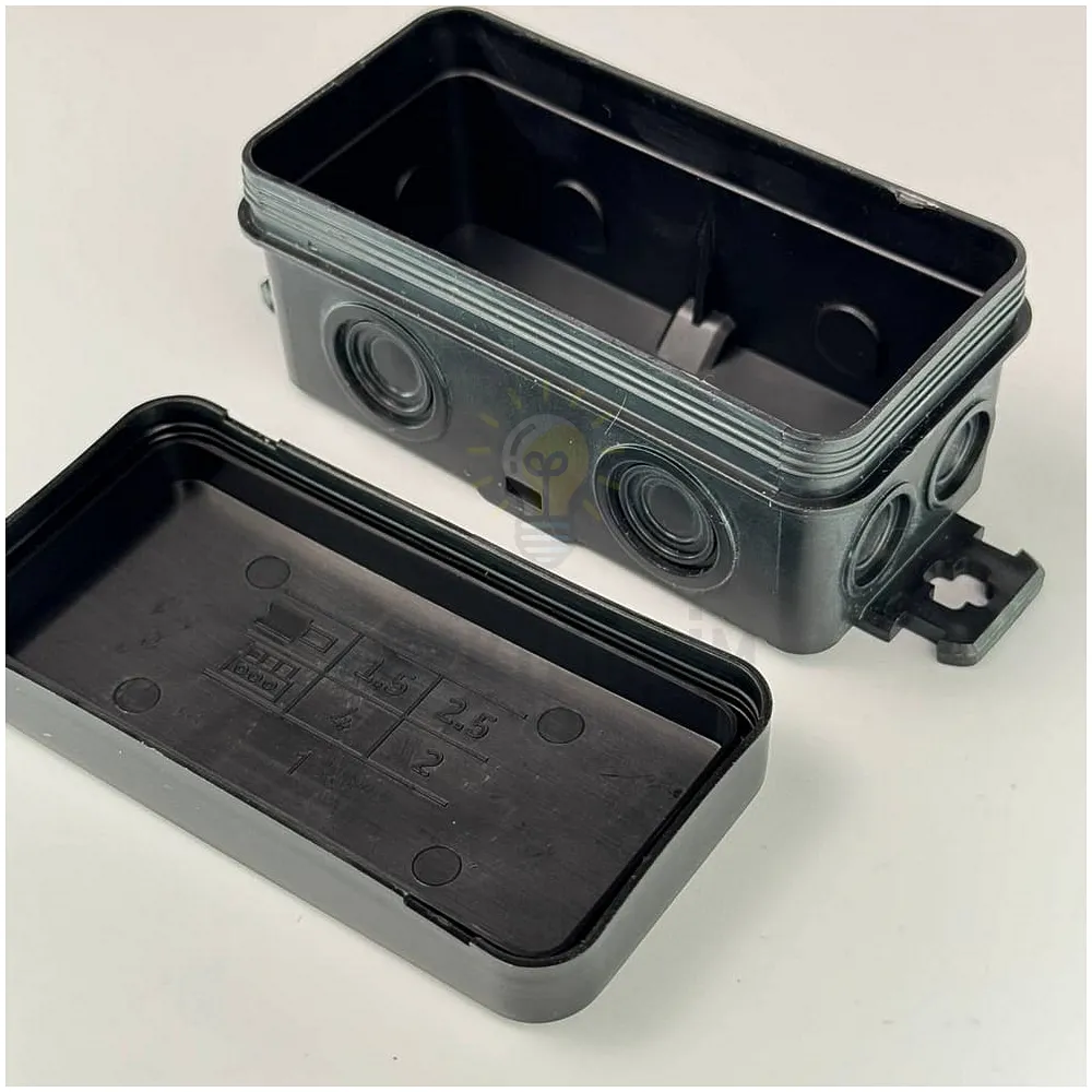 Коробка розподільча СКІМ K45B 85х43х39 чорна IP44 B1102005  - фото 6