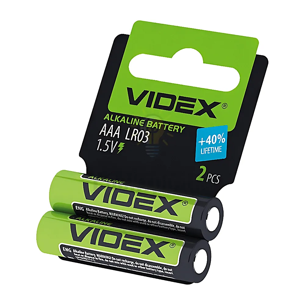 Батарейка Videx LR03 SHRINK CARD LR03/AAA 2pcs SC  - фото 1