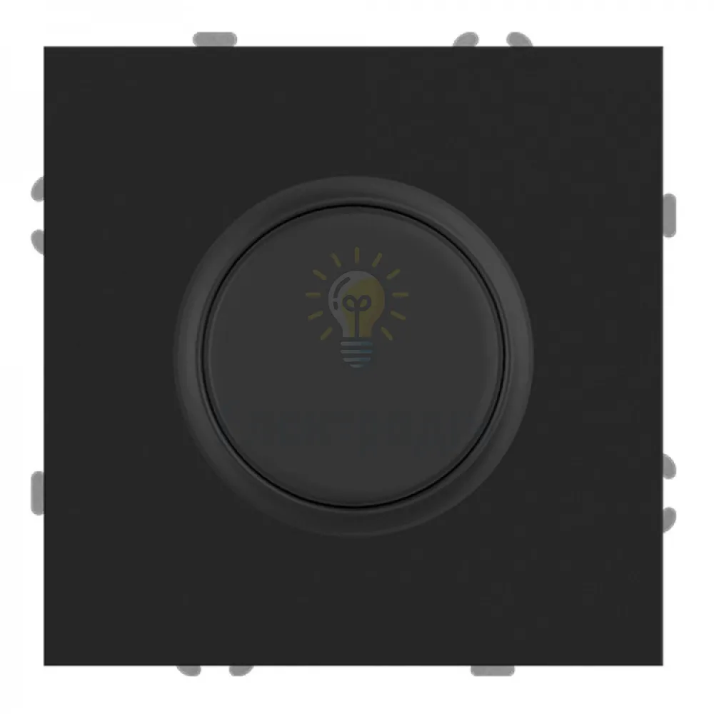EV111D-B світлорегулятор поворотний для LED 5-100W, механізм чорний Soft 80753  - фото 1