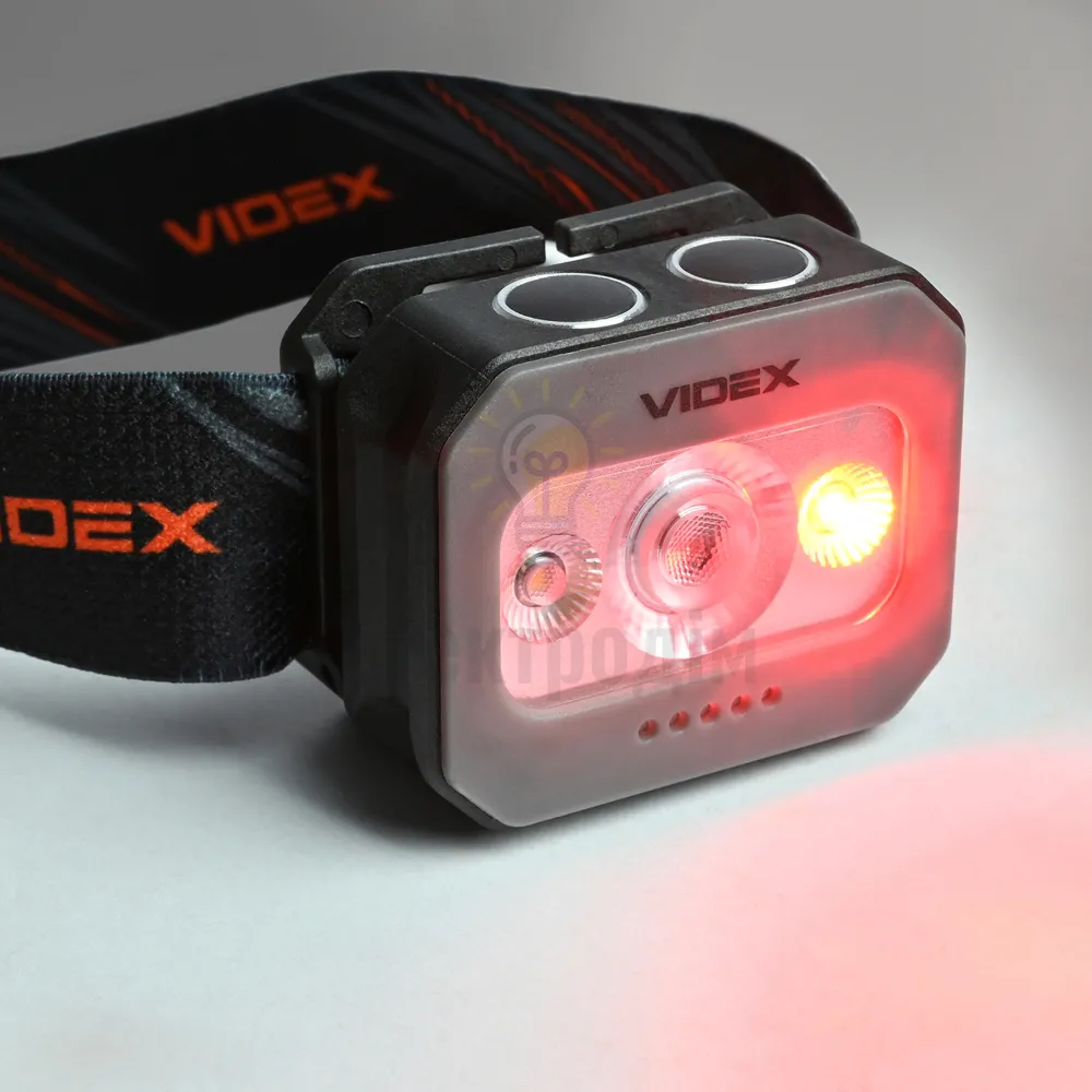 Налобний світлодіодний ліхтарик VIDEX VLF-H086 400Lm 3000K/5000K/RED (20шт/ящ) VLF-H086  - фото 9