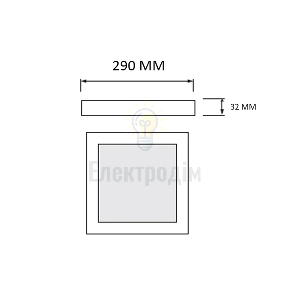 016-084-0036-010 Світильник накладний LED 36W 3CCT 3600Lm 160-265V 290*h32мм ІР20 білий квадрат 016-084-0036-010  - фото 1