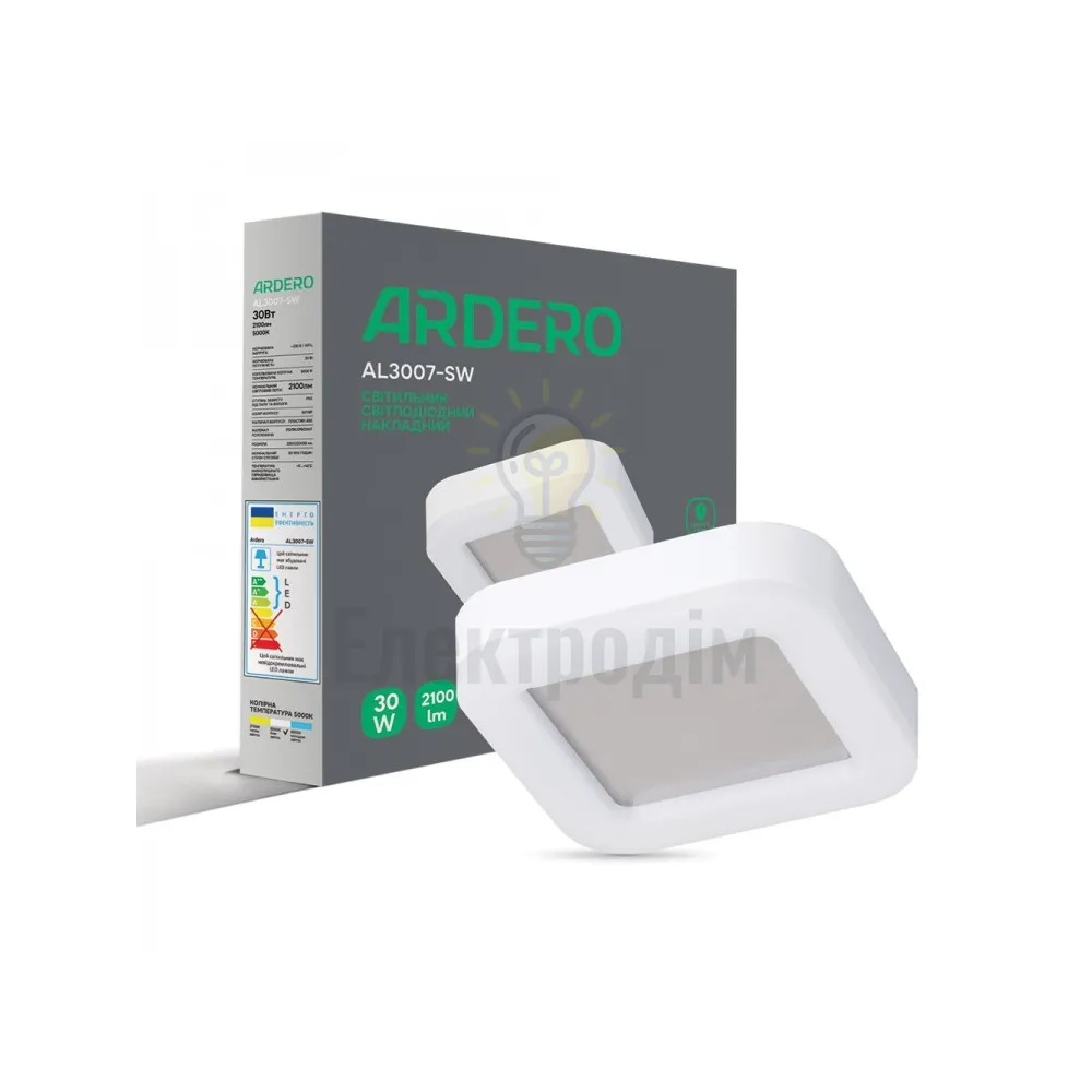 AL3007-SW 30W 5000К IP65, квадрат, білий, 320*320*50мм 80220 
