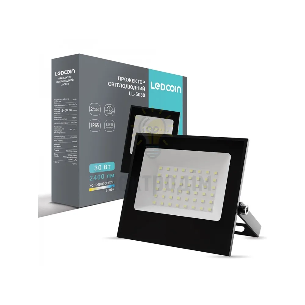 LL-5030 30W 2400Lm 6500K (125*110*25мм) чорний IP65 LC 80481 
