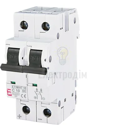 Авт. вимикач ETIMAT 10 DC 2p C 10A (6 kA) 2138714 — купити в Електродім
