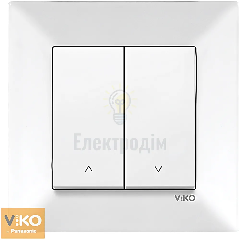 Вимикач 2-кл.  прохідний Viko Meridian Білий 90970017-WH 