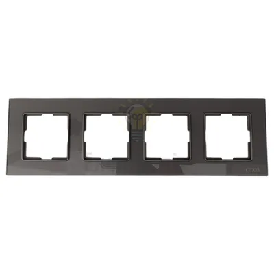 Рамка скляна горизонтальна четверна graphite pearl (графіт) 0724 — купити в Електродім