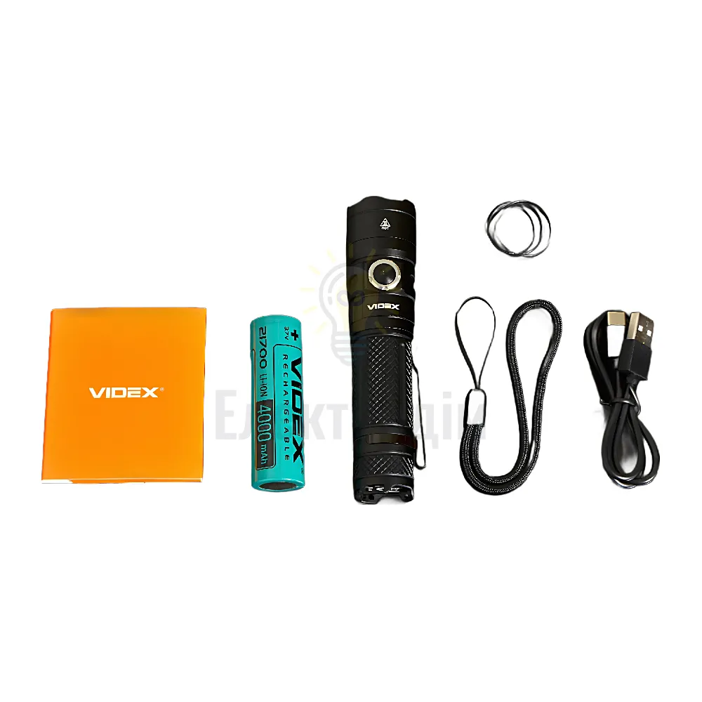 Портативный светодиодный фонарик VIDEX 4000Lm 6500K без знижки VLF-A406  - фото 2