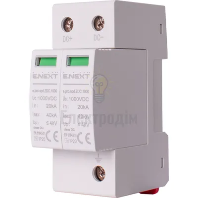 Пристрій для захисту від імпульсних перенапруг e.pro.spd.2DC.1000. 2P. DC 98751 — купити в Електродім
