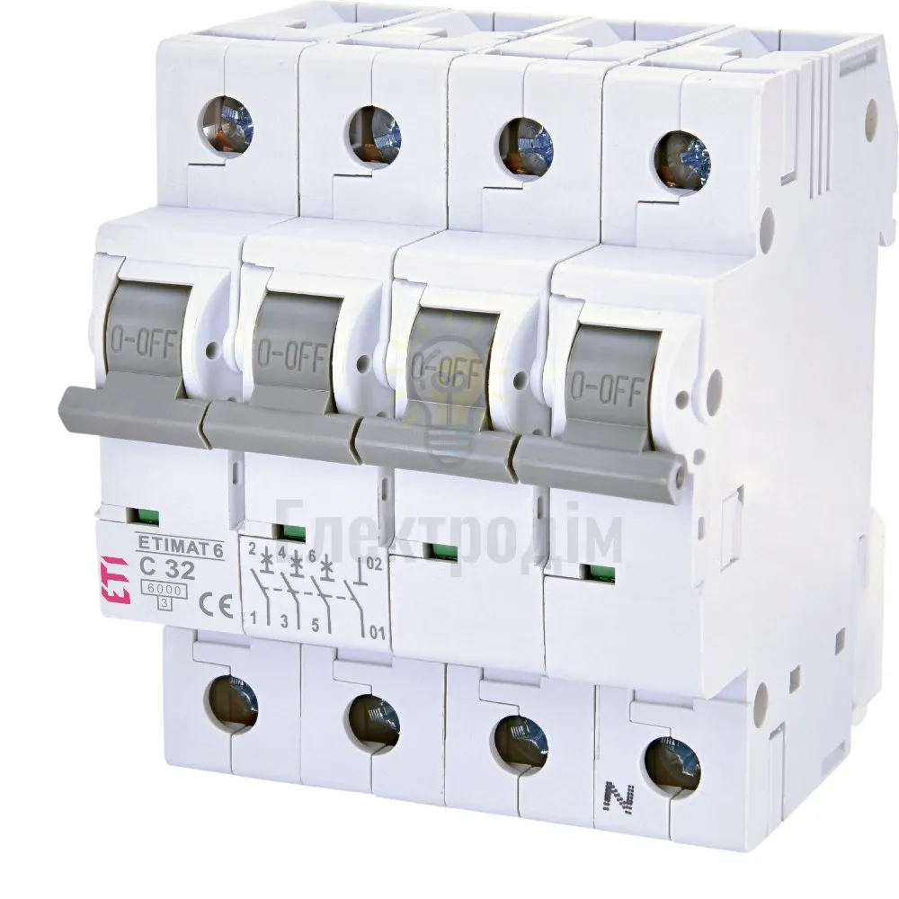 Авт. вимикач ETIMAT 6 3p+N C 32А (6 kA) 2146519 