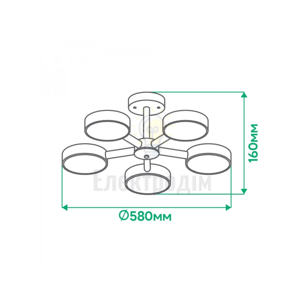 AL6195ARD 65W 5200Lm  3000K-6500K  580*160mm SCANDY 80098  - фото 2