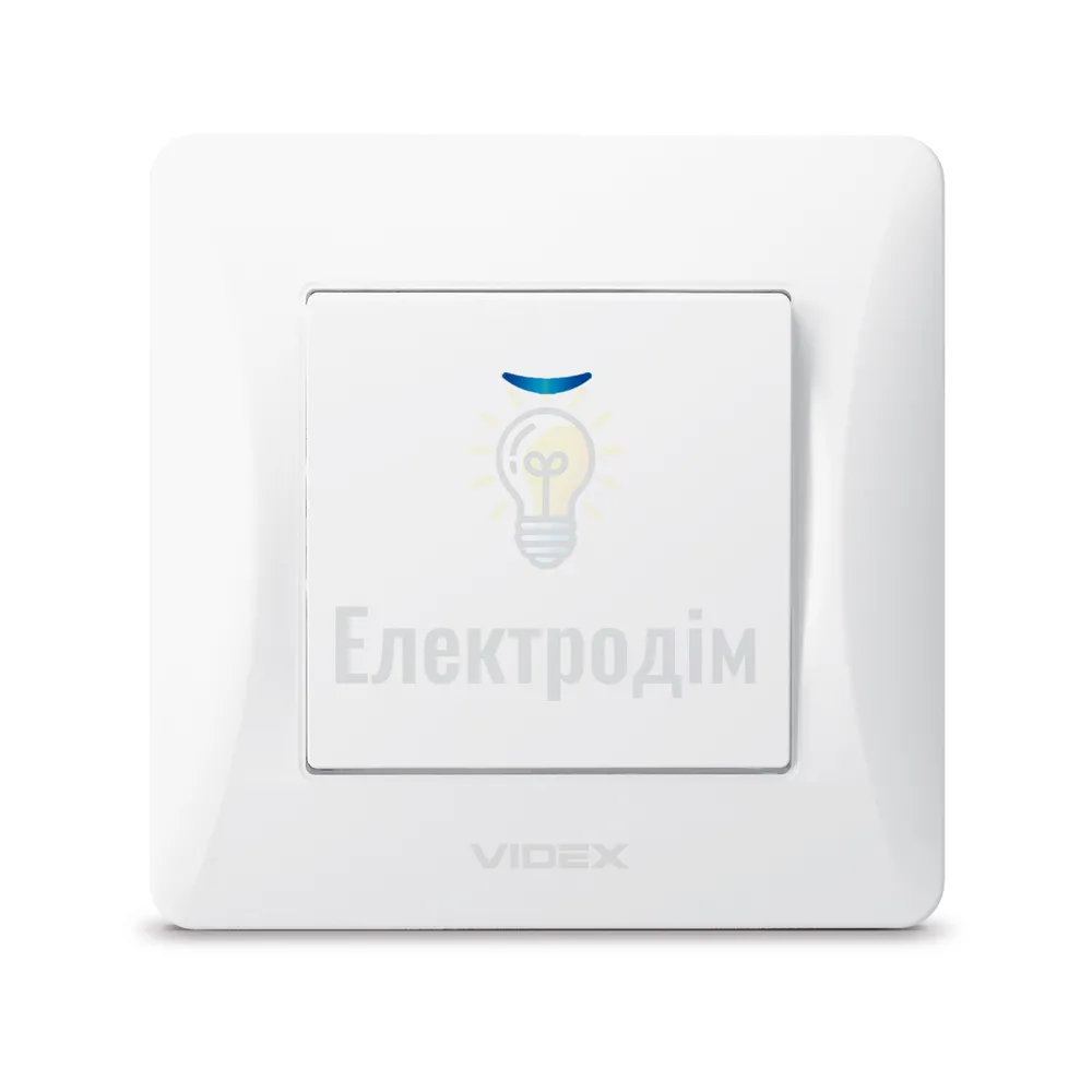 BINERA білий Вимикач внутрішній 1кл з підсвічуванням Videx VF-BNSW1L-W  - фото 1