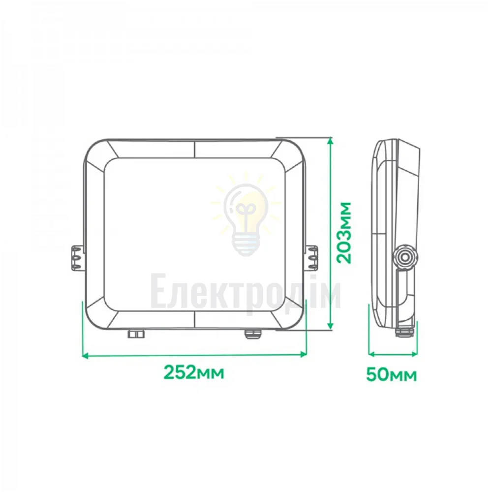 LL-4100ARD 100W 10000Lm 6500K (252*203*50мм) чорний IP65 80228  - фото 1