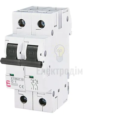 Авт. вимикач ETIMAT 10  2p D 1А (10 kA) 2153704 — купити в Електродім