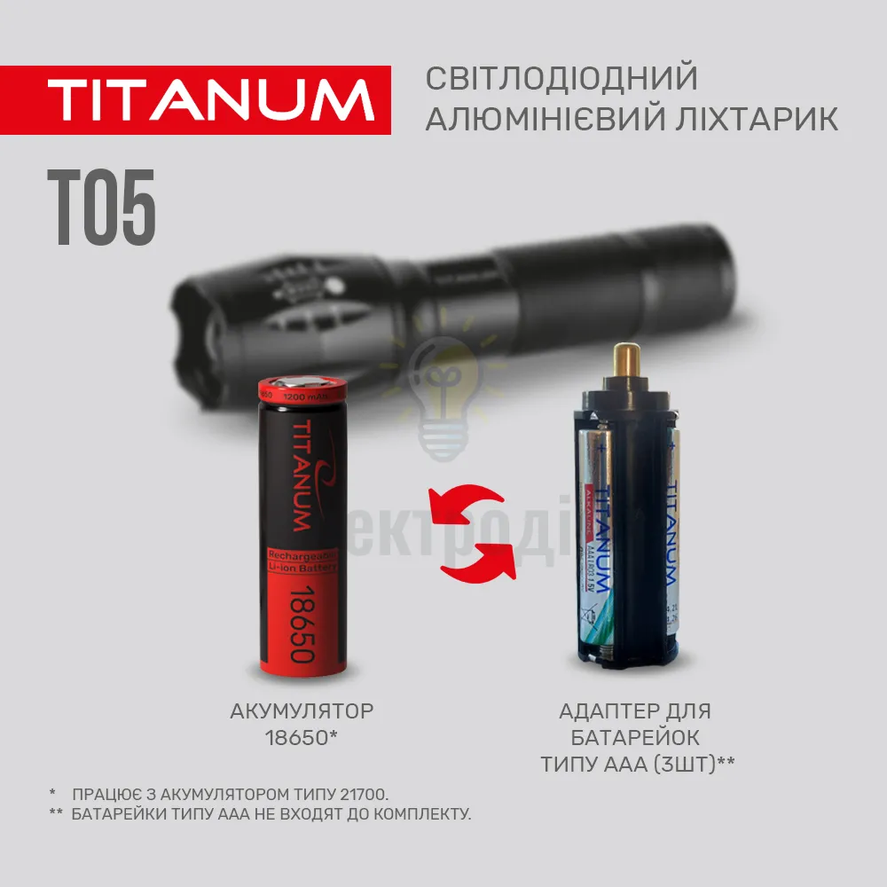 Портативний світлодіодний ліхтарик TITANUM 300Lm 6500K TLF-T05  - фото 6