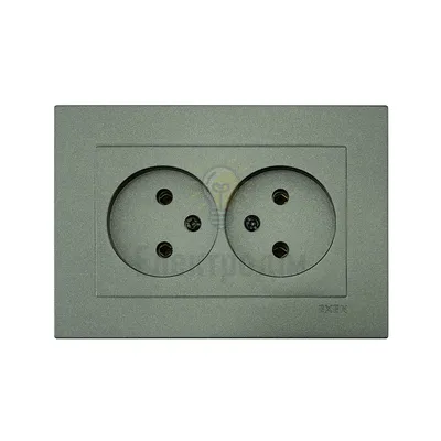 Розетка KARELL антрацит 2-а. б/з 200-131303-244 — купити в Електродім