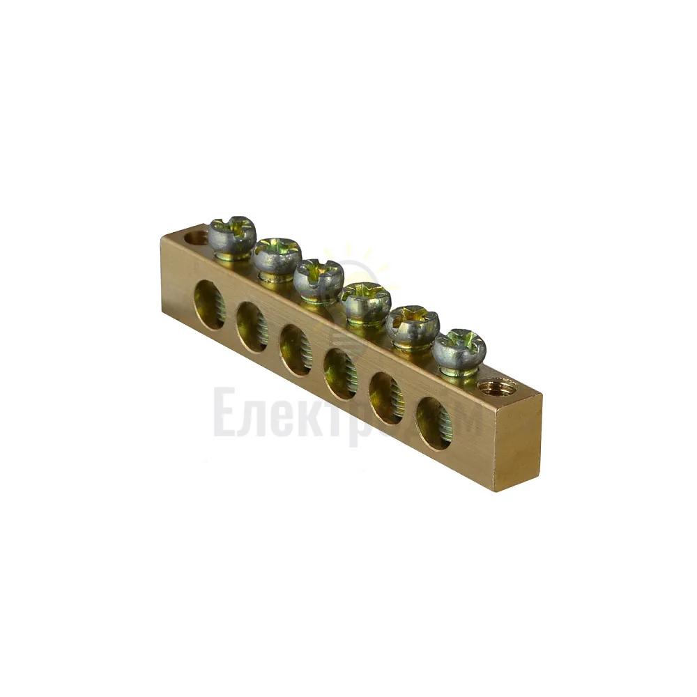 Шина нульова ACKO 6x9 мм 6 отворів бруском A0150120064 