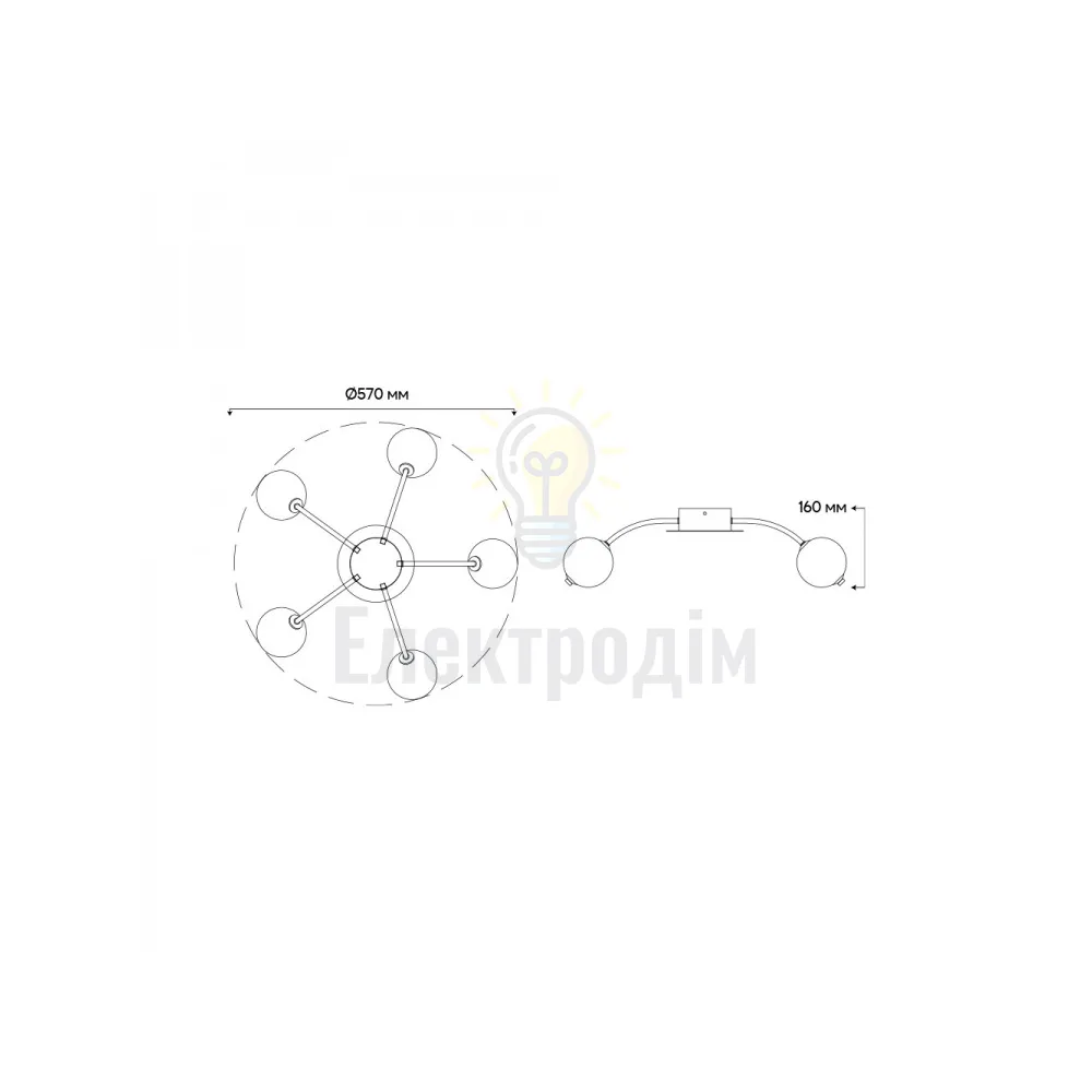 AL6475ARD 45W 5450Lm 3000K-6000K 570*160mm білий PRIMA BIANCO 80427  - фото 2