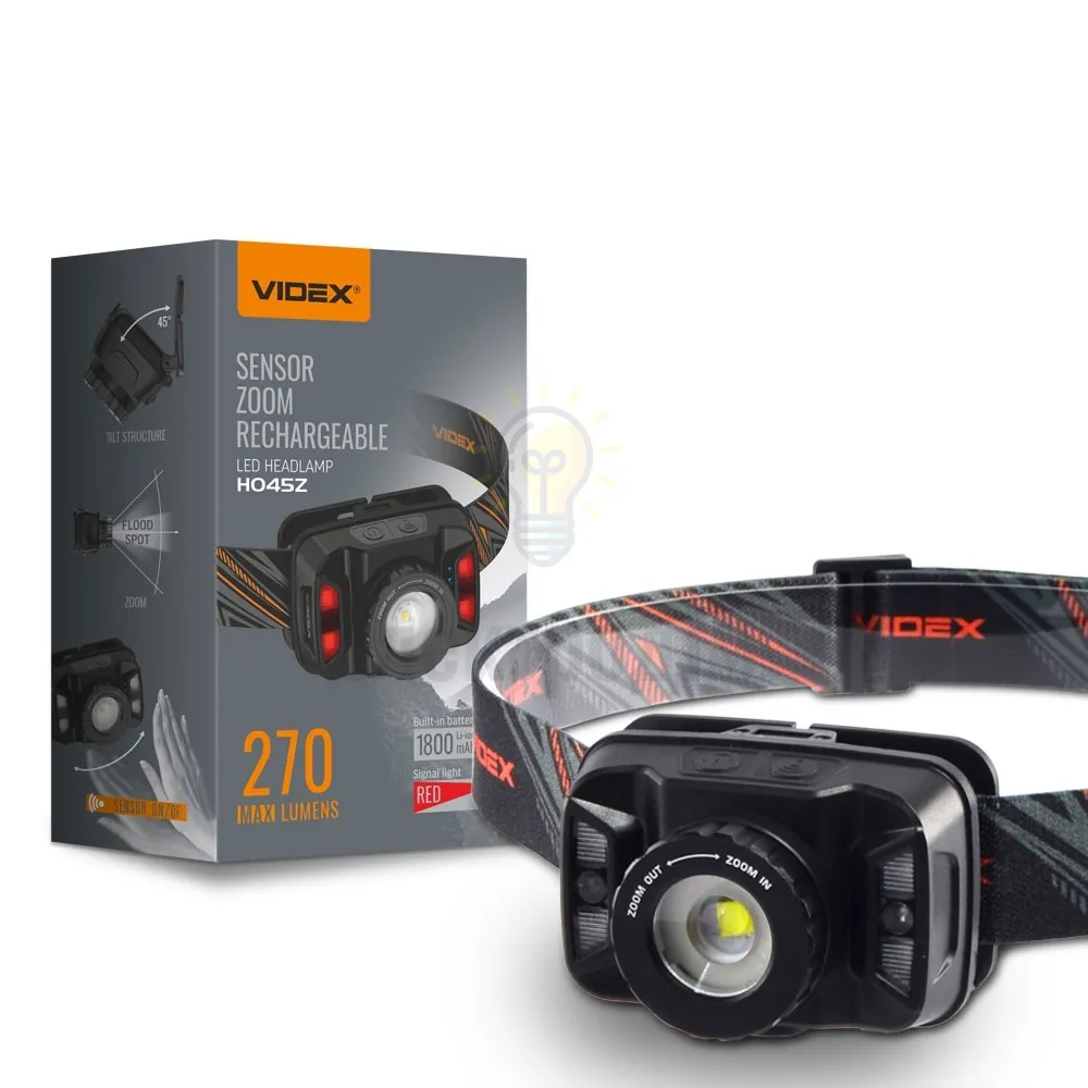 Налобний світлодіодний ліхтарик VIDEX 270Lm 5000K VLF-H045Z 
