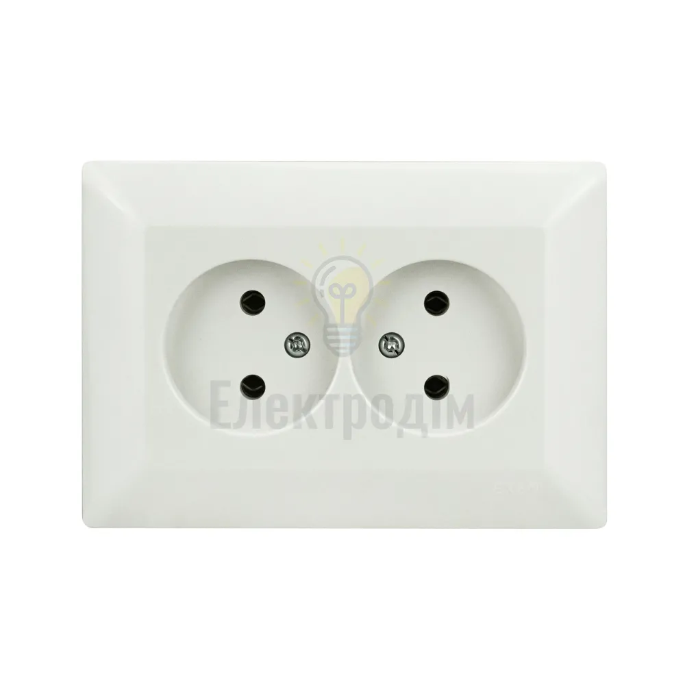 Розетка ODAK біла 2-а. б/з 210-010103-244 