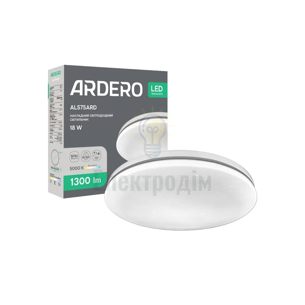 AL575ARD 18W коло накладний зірк. небо 1300Lm 5000K 260*55mm SILVER 80694 