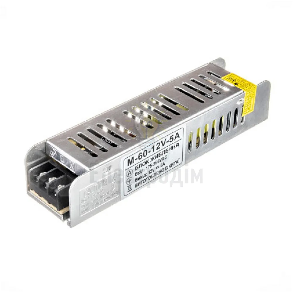 Блок  живлення 12В M 5А - 60W серія M IP20 1018124  - фото 1