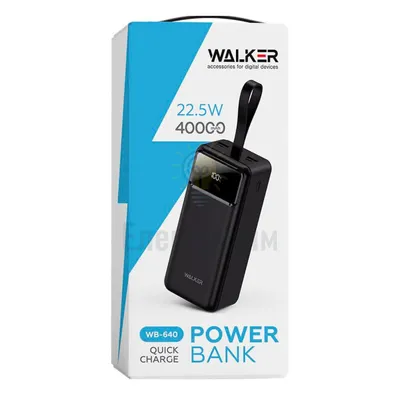 Павербанк 40000mAh WALKER WB-640 чорний WB-640 — купити в Електродім