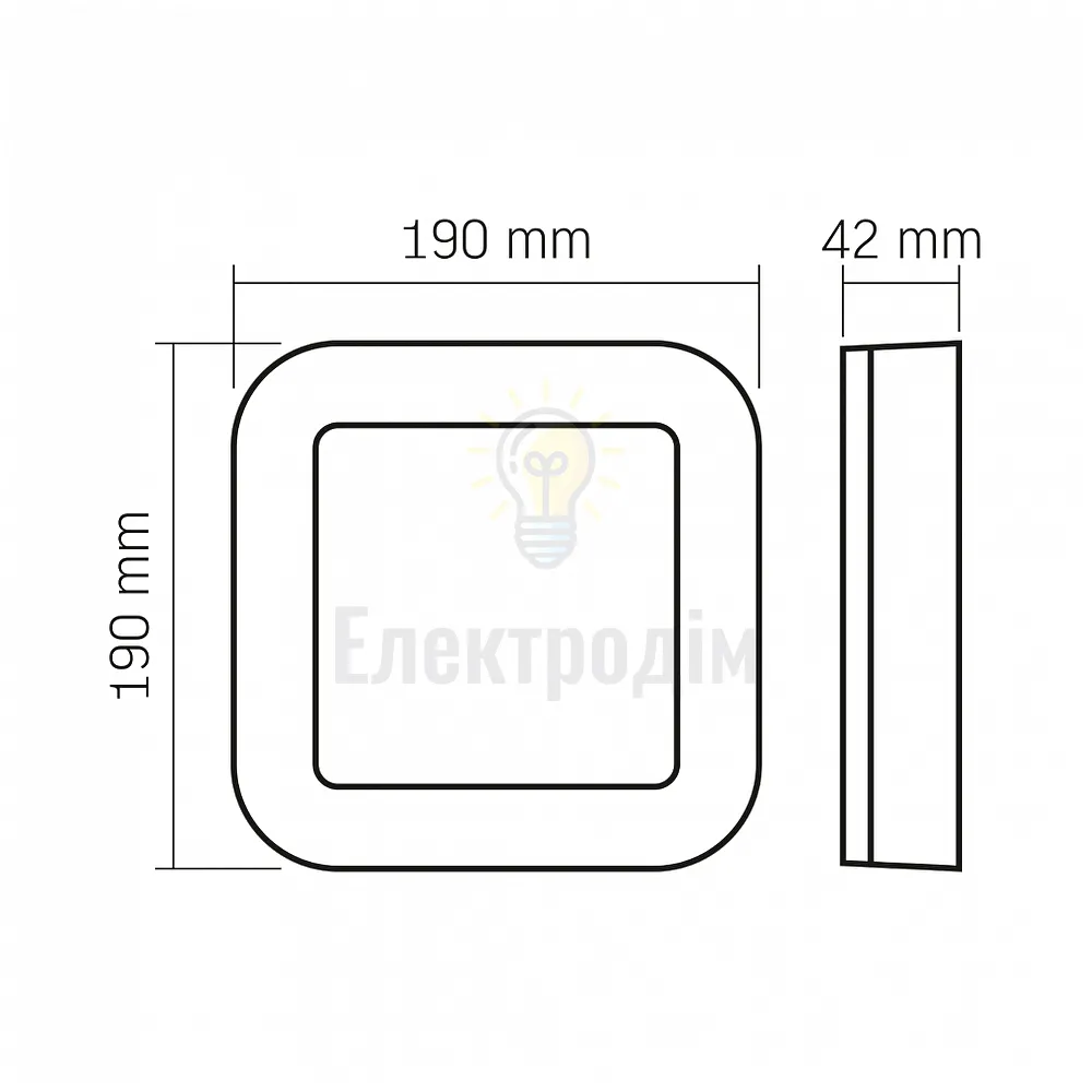 LED світильник ART IP65 квадратний VIDEX 15W 5000K Black VL-BHFS-155B  - фото 2