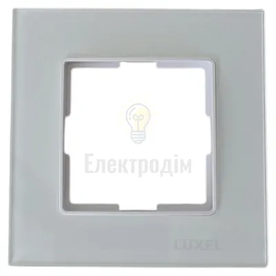 Рамка скляна горизонтальна одинарна apple white (білий) 0021 — купити в Електродім