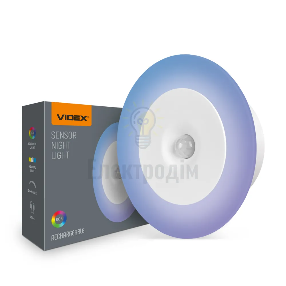 LED Світильник акумуляторний з датчиком руху VIDEX VL-NL114W-G 
