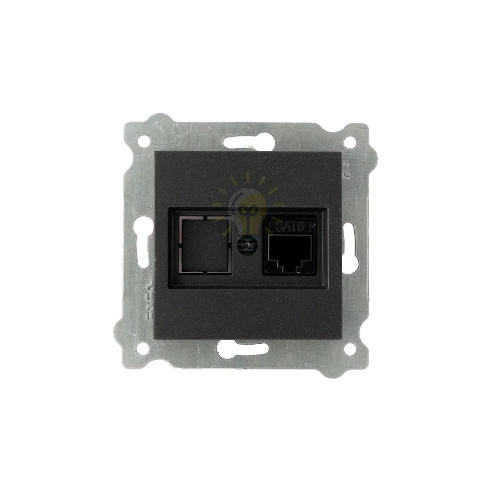 Механізм розетки чорний комп'ютерної (CAT6) 290-001403-253 