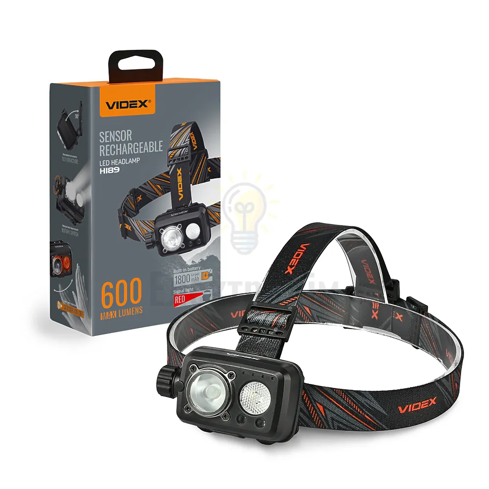 Ліхтарик LED налобний 600Lm 5000К VLF-H189 