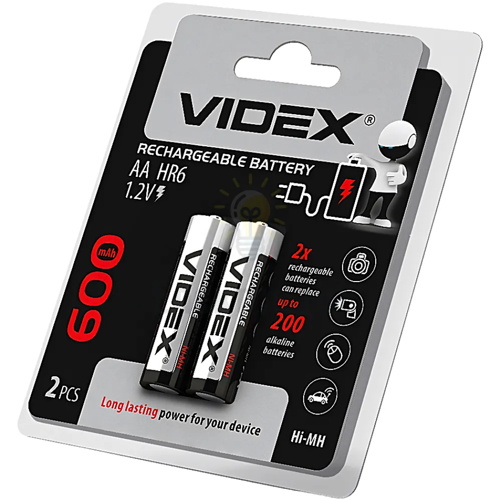 Акумулятори Videx HR03/AAA 600mAh double blister/2шт HR6/600/2DB  - фото 1