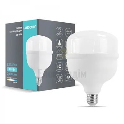 Високо потужна світлодіодна лампа LB-654 230V 40W 4280Lm E27-E40 6500K LC 80476 — купити в Електродім