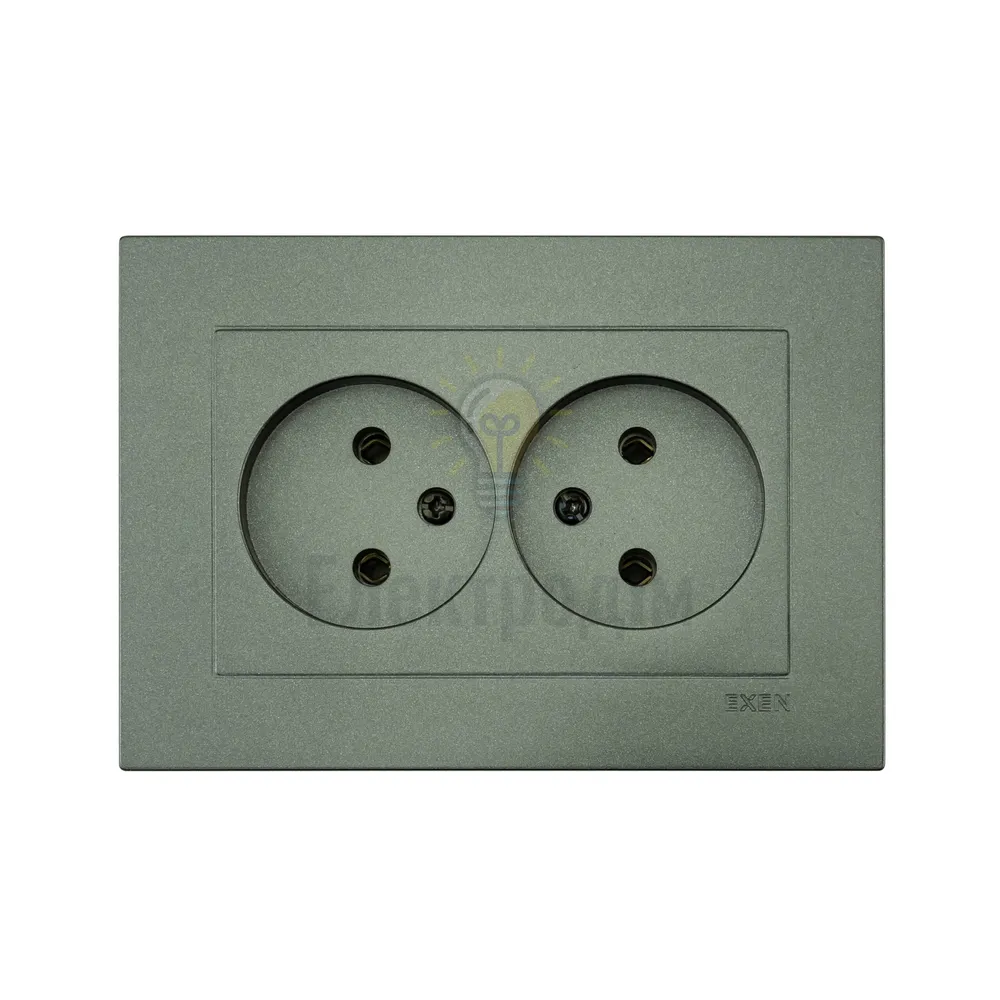 Розетка KARELL антрацит 2-а. б/з 200-131303-244 