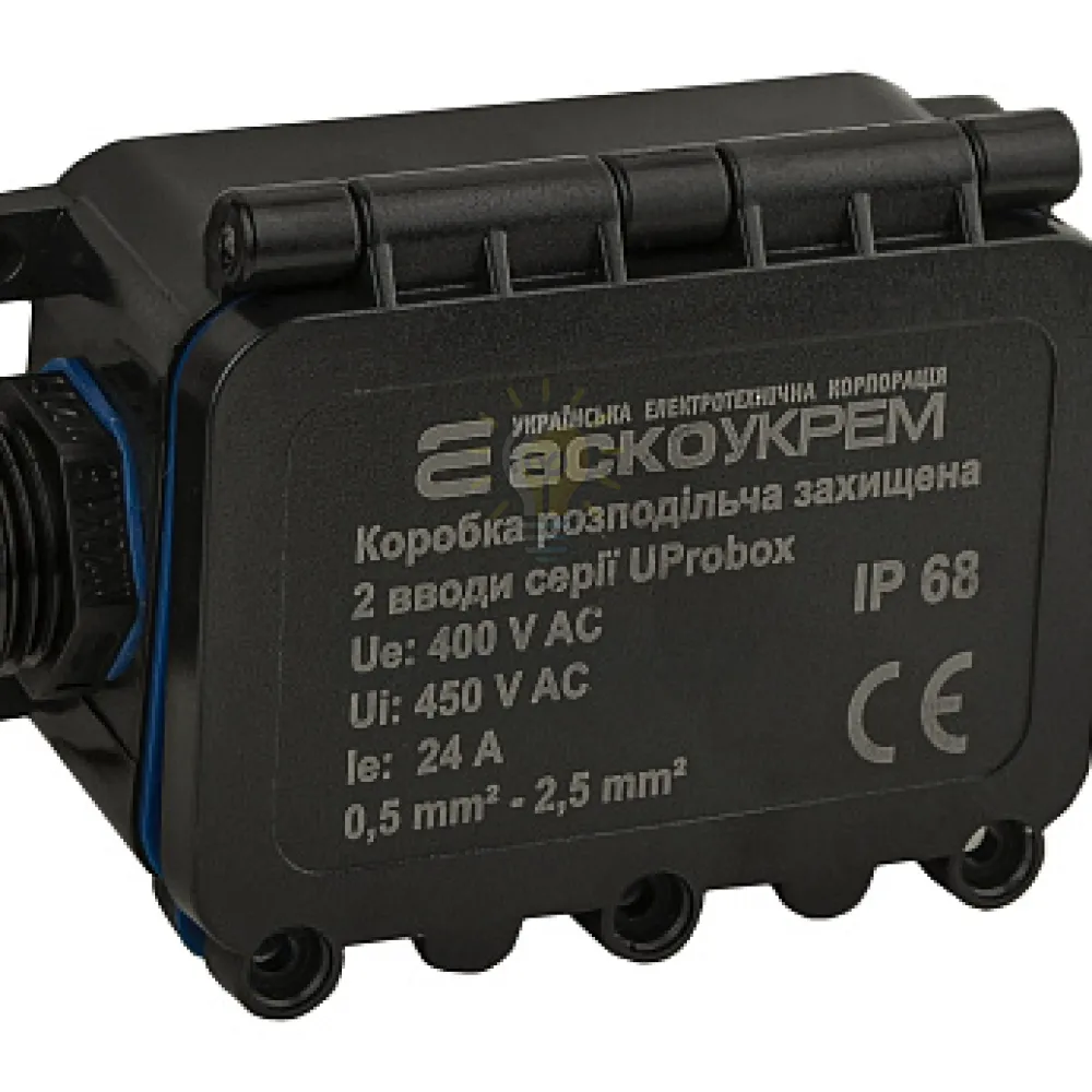 Коробка розподільча АСКО захищена, 2 вводи, IP68 серії UProbox A0280010001 
