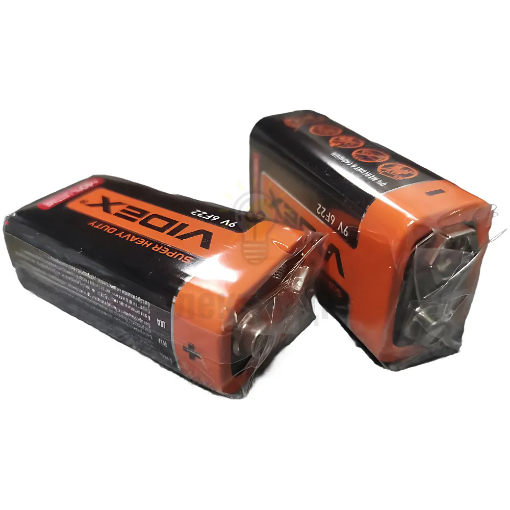 Батарейка Videx Батарейка сольова V9 (пл-1шт) Videx 6F22/9V/S 