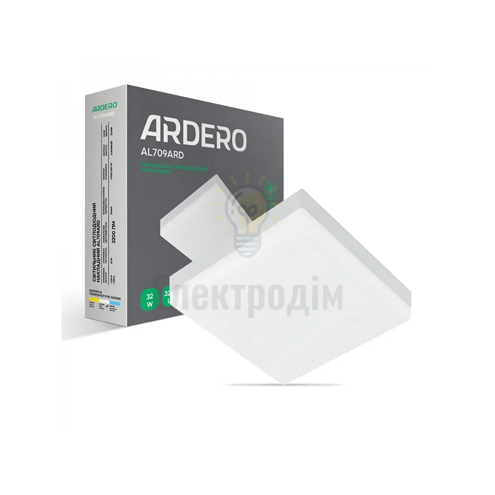 AL709ARD 32W квадрат накладний 3200Lm 5000K 225*225*40mm 80007 