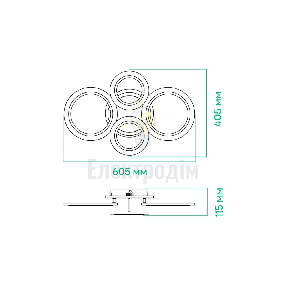 AL6450ARD 72W 5200Lm 3000K-6500K+purple 605*405*115mm SOFT R 80249  - фото 4