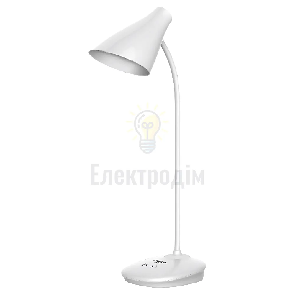 LED лампа настільна LEBRON L-TL-L-48, 4W, 4100K, Li-ion 1200mAh, біла, USB 15-13-48 