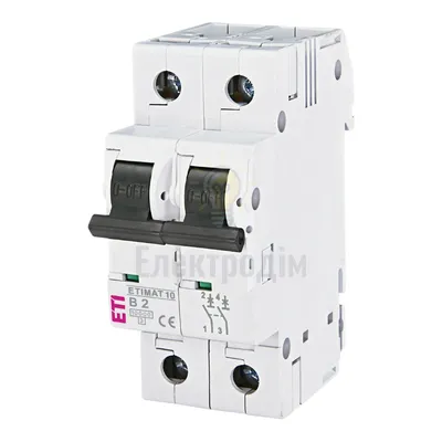Авт. вимикач ETIMAT 10  2p B 2А (10 kA) 2123710 — купити в Електродім